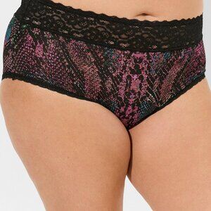 NEW Torrid Plus Size Shine Microfiber Wide Lace Brief Panty 3X